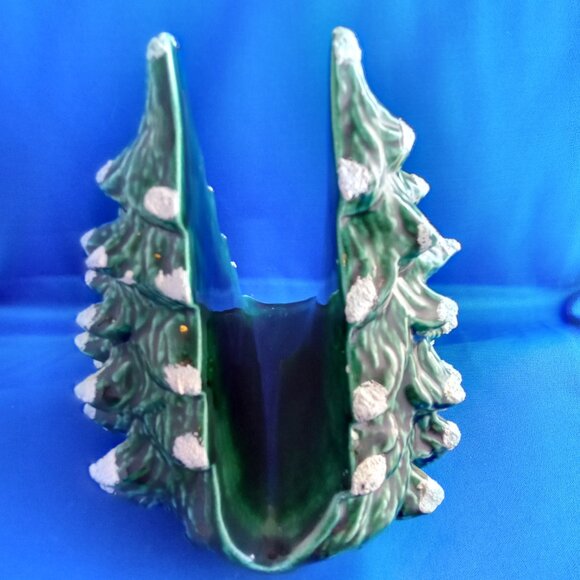 Vintage mid century ceramic Christmas tree napkin or card holder - Picture 4 of 6